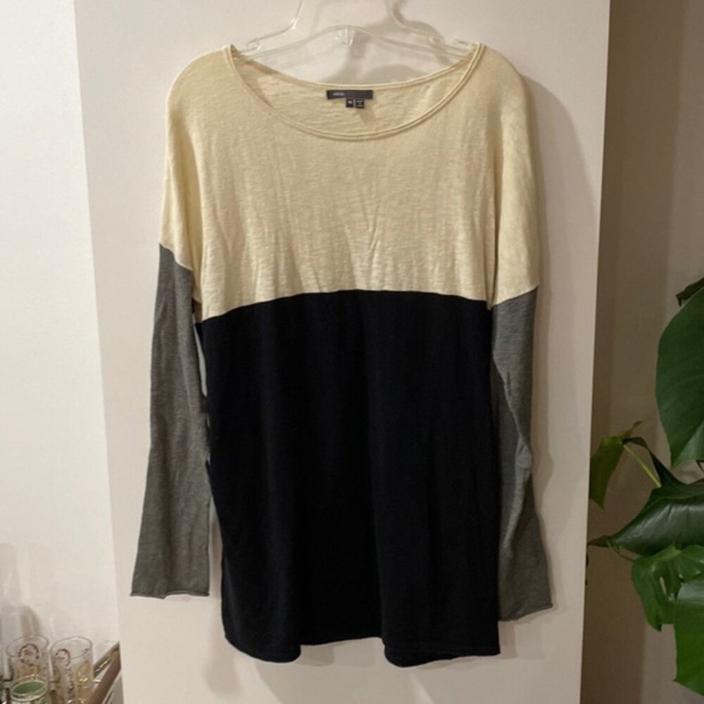 VINCE offwhite grey gray black sweater M